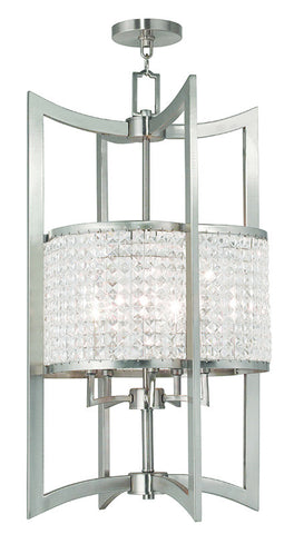 Livex Grammercy 5 Light Brushed Nickel Lantern  - C185-50569-91