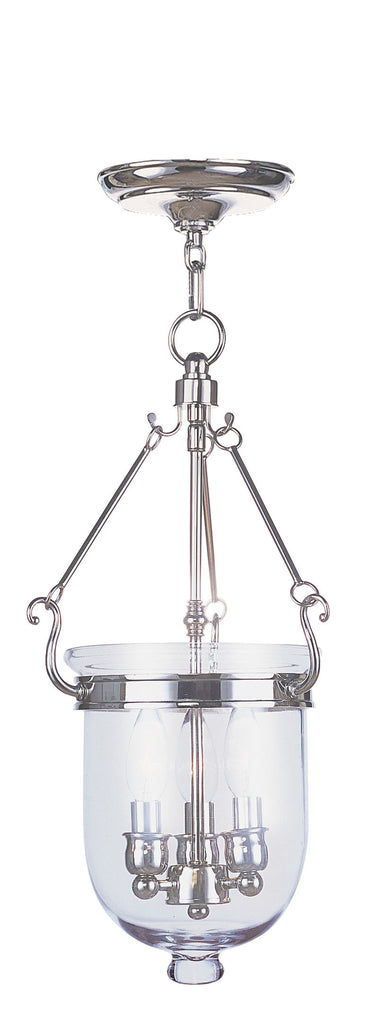 Livex Jefferson 3 Light Polished Nickel Chain Lantern  - C185-5063-35