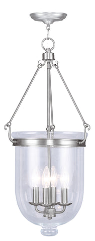 Livex Jefferson 4 Light Brushed Nickel Chain Lantern  - C185-5065-91