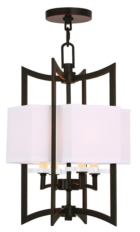 Livex Woodland Park  4 Light Olde Bronze Foyer Chandelier - C185-50703-67