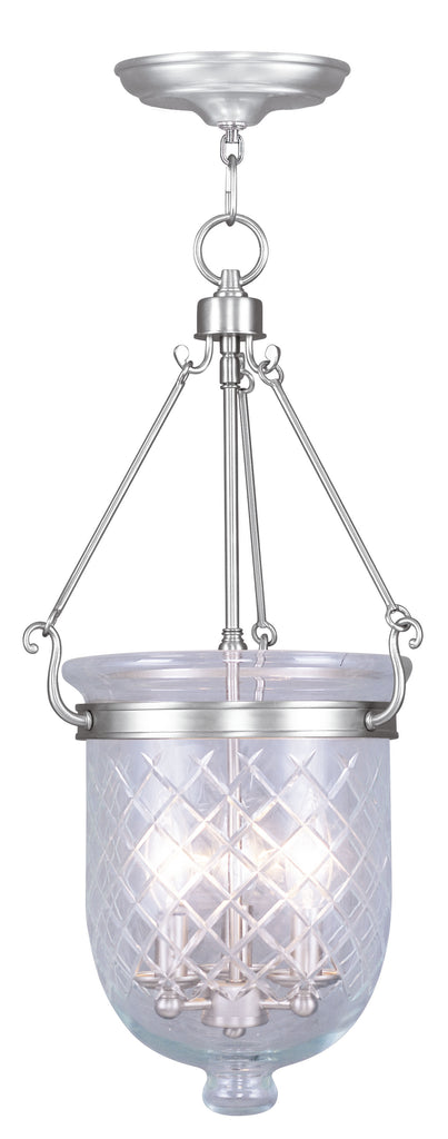 Livex Jefferson 3 Light Brushed Nickel Chain Lantern  - C185-5074-91