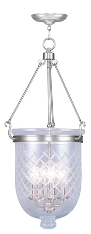 Livex Jefferson 4 Light Brushed Nickel Chain Lantern  - C185-5075-91