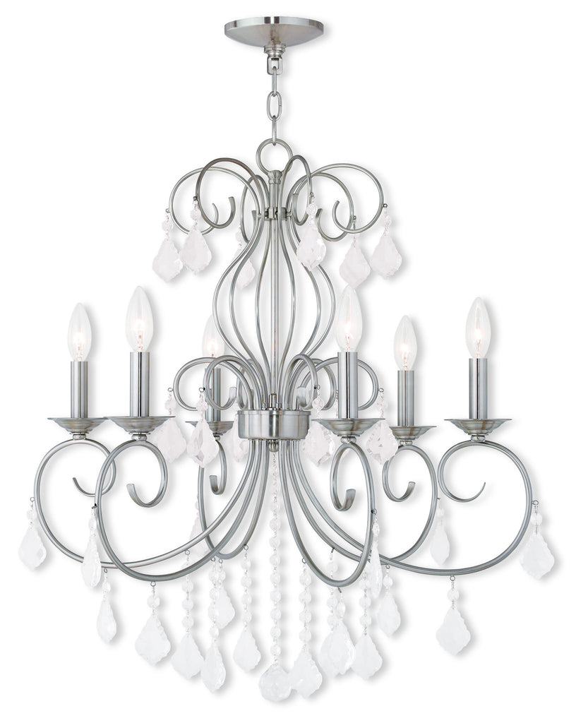 Livex Donatella 6 Light Brushed Nickel Chandelier - C185-50766-91