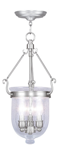 Livex Jefferson 3 Light Brushed Nickel Chain Lantern  - C185-5083-91