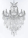 Swarovski Crystal Trimmed Chandelier Maria Theresa Chandelier Lighting Crystal Chandeliers H50 "X W37" Chrome Finish Great For The Dining Room Living Room Family Room Entryway / Foyer - J10-B12/Chrome/26050/15+1Sw