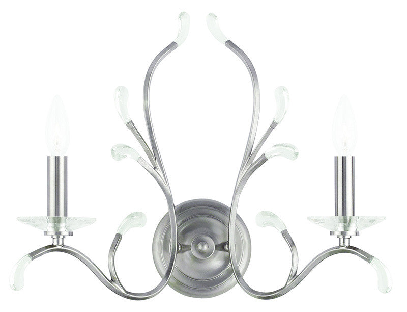 Livex Serafina 2 Light Brushed Nickel Wall Sconce - C185-51002-91