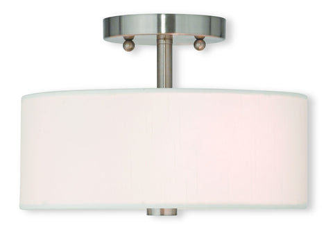 Livex Brighton 2 Light Brushed Nickel Ceiling Mount - C185-51052-91