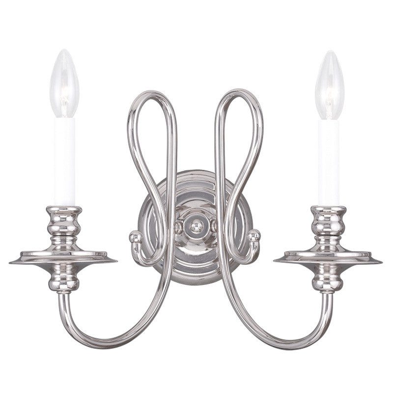 Livex Caldwell 2 Light Polished Nickel Wall Sconce - C185-5162-35