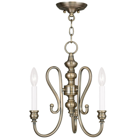 Livex Caldwell 3 Light AB Mini Chandelier/Ceiling Mount - C185-5163-01