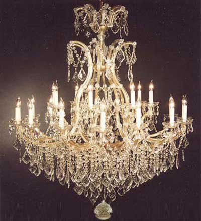 Swarovski Crystal Trimmed Chandelier Chandelier Crystal Chandeliers Lighting Dressed W/ Swarovski Crystal H52" W46" - A83-52/2Mt/24+1Sw