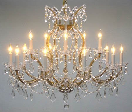 Maria Theresa Chandelier Crystal Lighting Chandeliers Lights Fixture Pendant Ceiling Lamp For Dining Room Entryway Living Room H28" X W37" - A93-1514/15+1