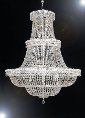 Swarovski Crystal Trimmed Chandelier French Empire Crystal Chandelier Lighting H 50" W 40" - A93-Cs/454/18Sw