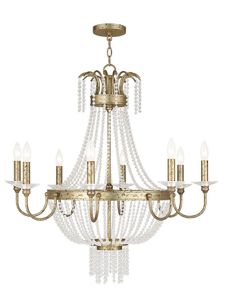 Livex Valentina 8 Light Winter Gold Chandelier - C185-51848-28