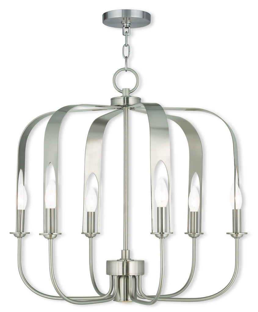 Livex Addison 6 Light + 1 Light BN Chandelier - C185-51936-91