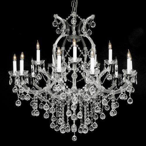 New Crystal Chandelier 37X38 W/Crystal Balls - A83-Silver/Balls//21510/15+1