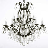 Swarovski Crystal Trimmed Chandelier Wrought Iron Chandelier Dressed With Swarovski Crystal - A83-3034/10+5Sw