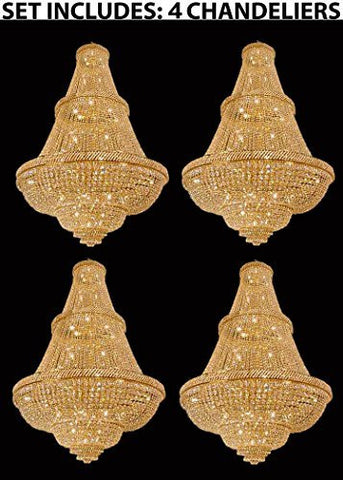 Set Of 4 - French Empire Crystal Chandelier Lighting H72" X W50" - Perfect For Ballrooms Or Event Halls - 4Ea-448/48