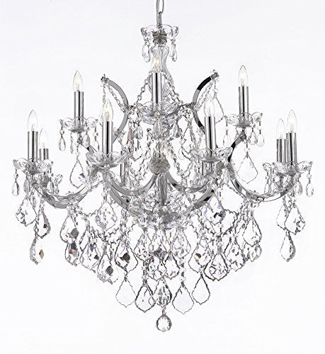 Maria Theresa Chandelier Lighting Crystal Chandeliers H30 "X W28" Trimmed With Spectra (Tm) Crystal - Reliable Crystal Quality By Swarovski Chrome Finish - J10-B7/Chrome/26049/12+1Sw