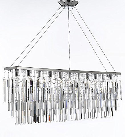 Chandelier With Empress Crystal (Tm) Modern Contemporary "Rain Drop" Chandeliers Billiard Pool Table Light Lighting With Crystal Icicles - F7-B40/926/11