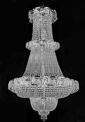 Swarovski Crystal Trimmed Chandelier French Empire Crystal Chandelier Lighting 60"X36" - A93-Silver/928/32Sw