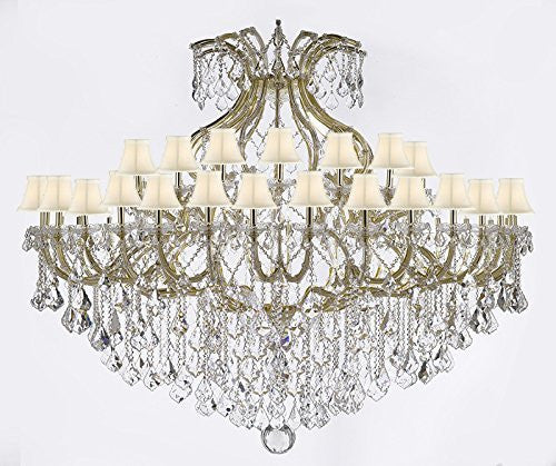 Maria Theresa Empress Crystal (Tm) Chandelier Lighting H 60" W 72" With White Shades - Cjd-Sc-Cg/2181/72