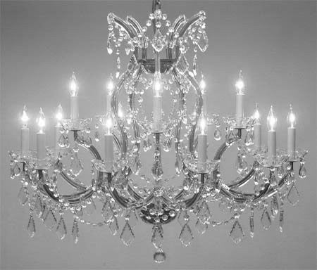 Swarovski Crystal Trimmed Maria Theresa Chandelier Crystal Lighting Chandeliers Lights Fixture Pendant Ceiling Lamp For Dining Room Entryway Living Room H28" X W37" - A83-Cs/1514/15+1Sw