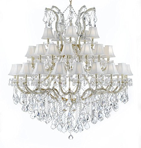 Maria Theresa Empress Crystal (Tm) Chandelier Lighting With White Shades - Cjd-Cg/Whiteshades/2181/52