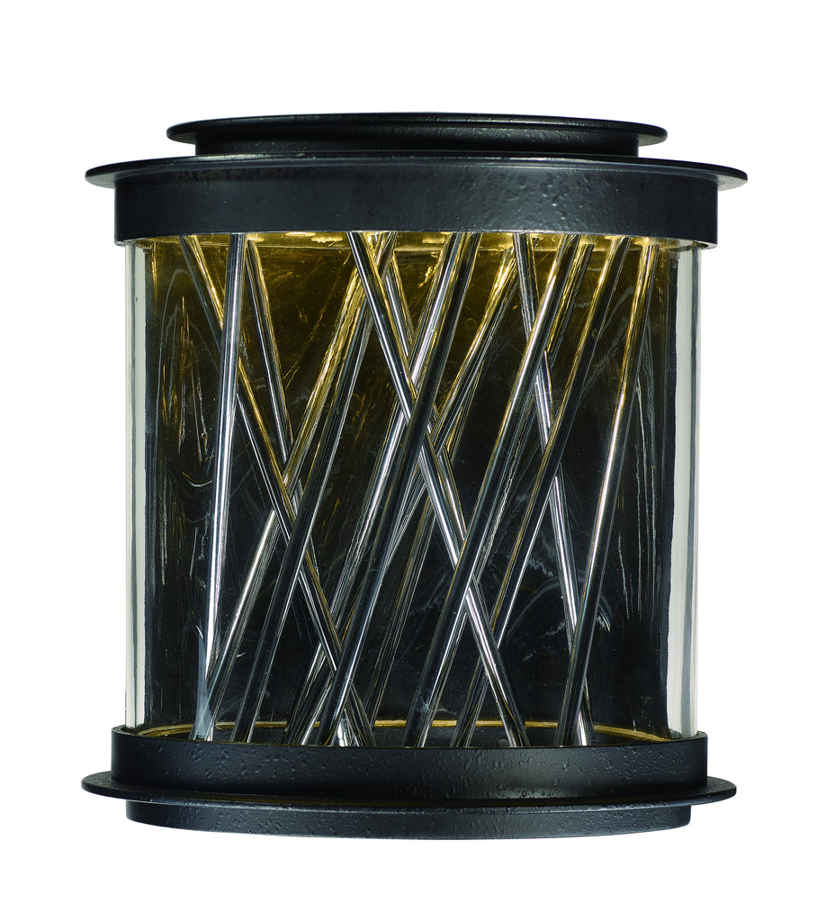 Bedazzle LED Outdoor Wall Lantern Texture Ebony / Polished Chrome - C157-53495CLTEPC