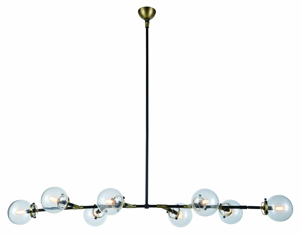 ZC121-1507G66BB - Urban Classic: Leda 8 light Burnished Brass&Flat Black Chandelier