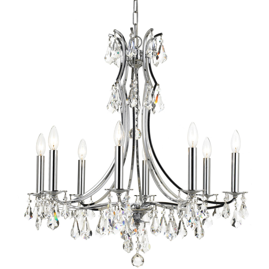 8 Light Polished Chrome Crystal Chandelier Draped In Clear Hand Cut Crystal - C193-5938-CH-CL-MWP