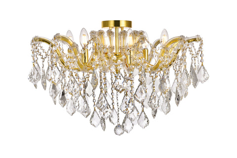 ZC121-2800F24G/EC - Regency Lighting: Maria Theresa 6 light Gold Flush Mount Clear Elegant Cut Crystal