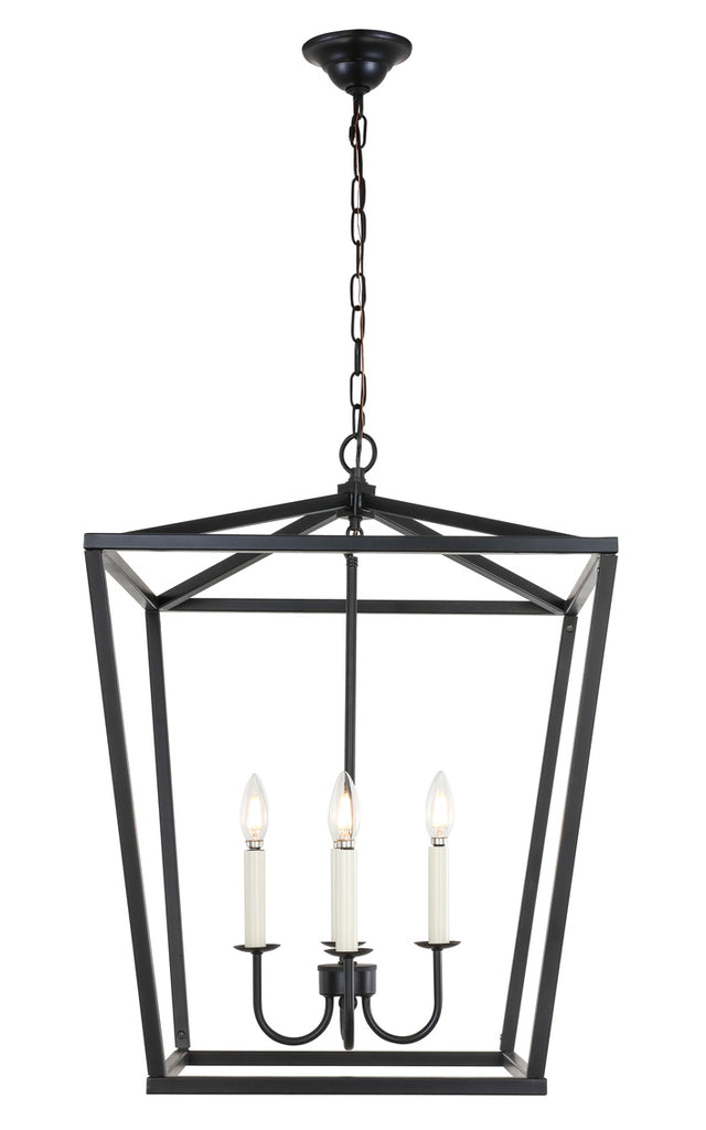 ZC121-LD6008D20BK - Living District: Maddox 4 light Black pendant