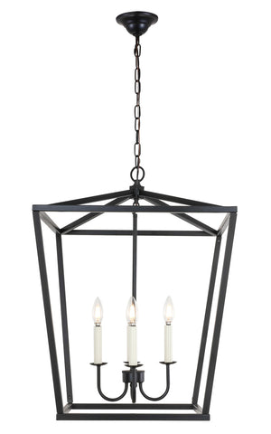 ZC121-LD6008D20BK - Living District: Maddox 4 light Black pendant