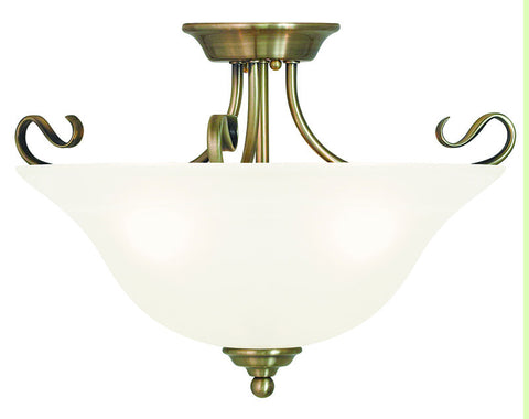 Livex Coronado 3 Light Antique Brass Ceiling Mount - C185-6130-01