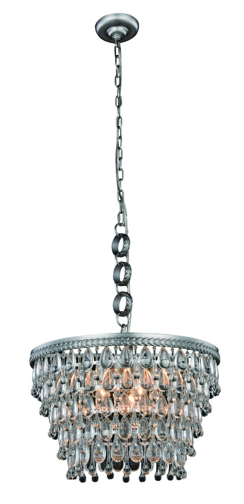 ZC121-1219D19AS/RC - Urban Classic: Nordic 5 light Antique Silver Pendant Clear Royal Cut Crystal