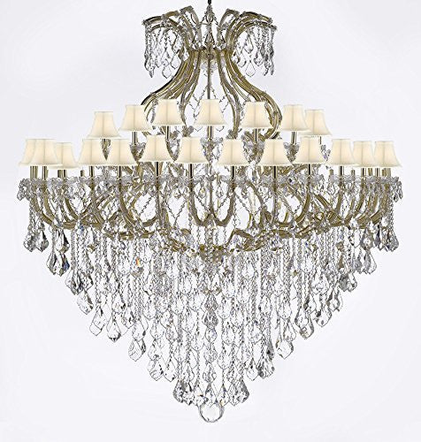 Maria Theresa Empress Crystal (Tm) Chandelier Lighting H 72" W 72" With White Shades - Cjd-Sc-Cg/B12/2181/72