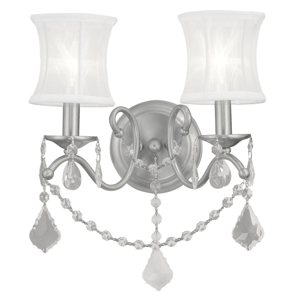 Livex Newcastle 2 Light Brushed Nickel Wall Sconce - C185-6302-91