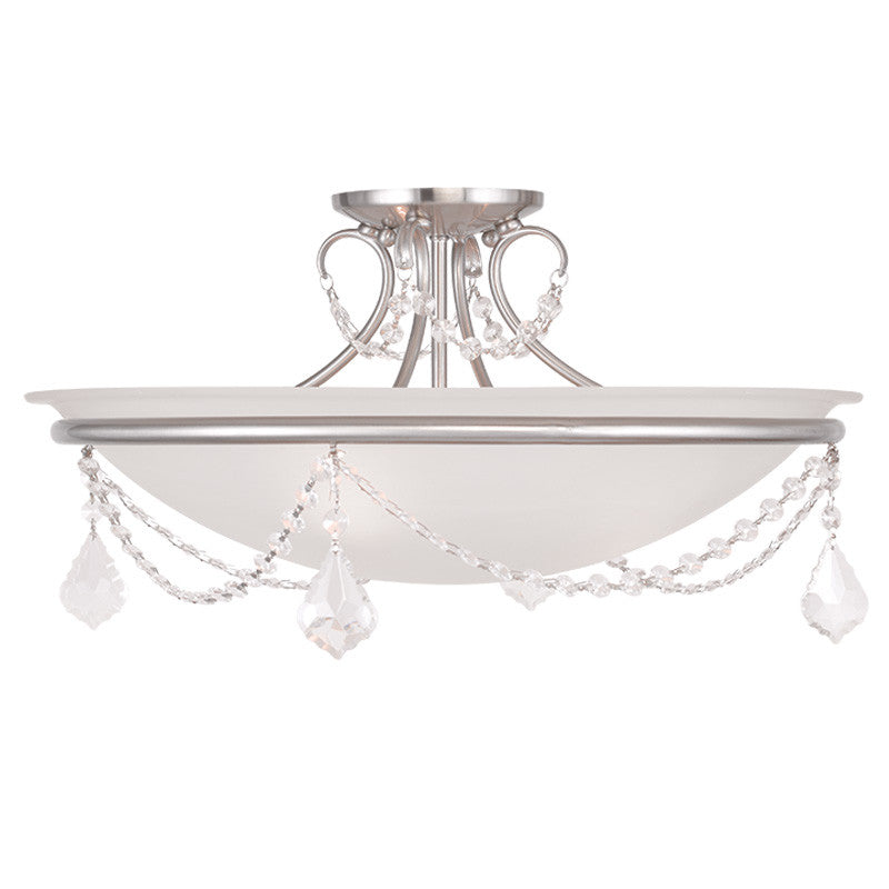 Livex Chesterfield/Pennington 3 Light Brushed Nickel Ceiling Mount - C185-6525-91