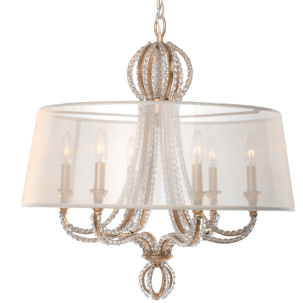 6 Light Distressed Twilight Eclectic Chandelier Draped In Hand Cut Crystal Beads - C193-6767-DT