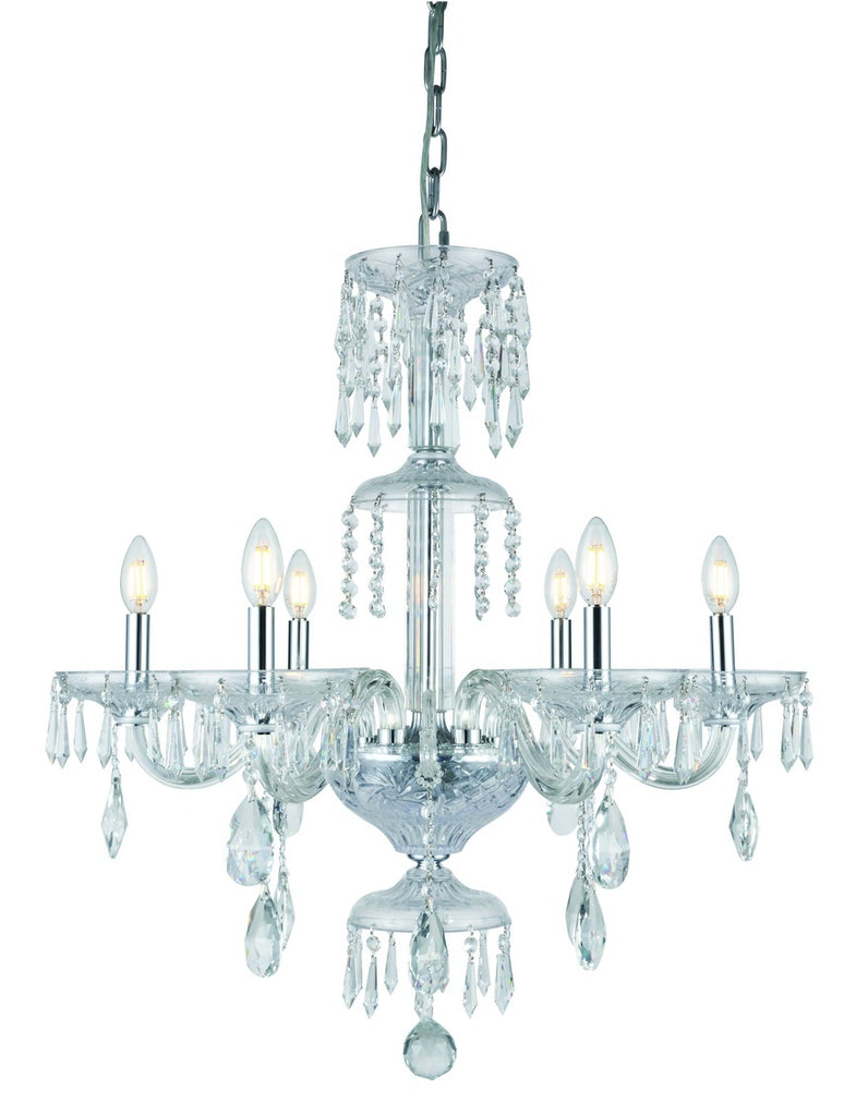 ZC121-7873D27C/RC - Regency Lighting: Elliott 6 light Chrome Chandelier Clear Royal Cut Crystal