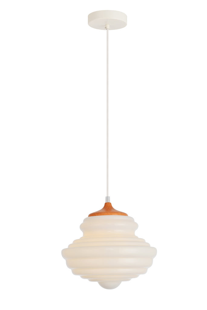 ZC121-LDPD2104 - Living District: Topper Collection Pendant D10.6 H10.5 Lt:1 Copper and frosted white Finish