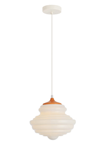 ZC121-LDPD2104 - Living District: Topper Collection Pendant D10.6 H10.5 Lt:1 Copper and frosted white Finish