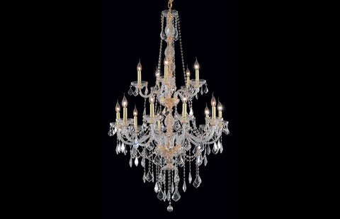 C121-7815G33G/EC - Regency Lighting: Verona 15 light Gold Chandelier Clear Elegant Cut Crystal