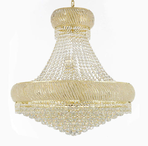 Nail Salon French Empire Crystal Chandelier Chandeliers Lighting - Great for The Dining Room, Foyer, Entryway, Family Room, Bedroom, Living Room and More! H 36" W 36" 27 Lights - G93-H36/CG/4196/27