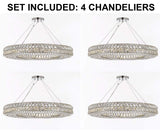 Set of 4 - Crystal Nimbus Ring Chandelier Chandeliers Modern/Contemporary Lighting Pendant 44" Wide - Good for Dining Room, Foyer, Entryway, Family Room and More! - 4EA GB104-3063/17