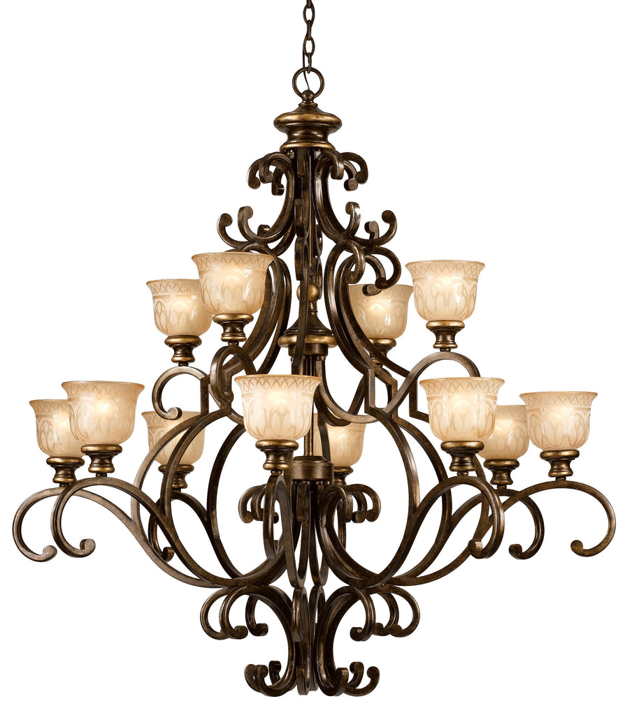 12 Light Bronze Umber Traditional Chandelier - C193-7412-BU