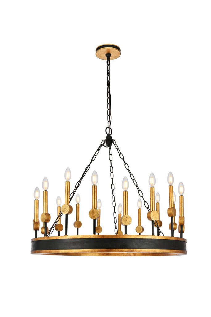 ZC121-1543D35VBGI - Urban Classic: Neva 18 light in Golden Iron chandelier