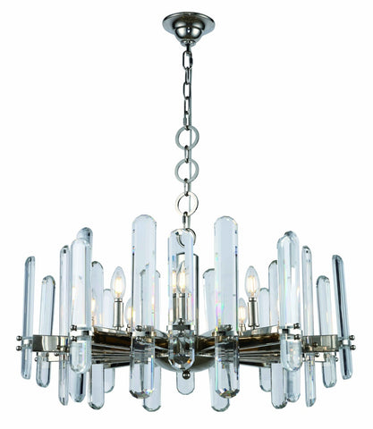 ZC121-1530D30PN/RC - Urban Classic: Lincoln 10 light Polished Nickel Chandelier Clear Royal Cut Crystal