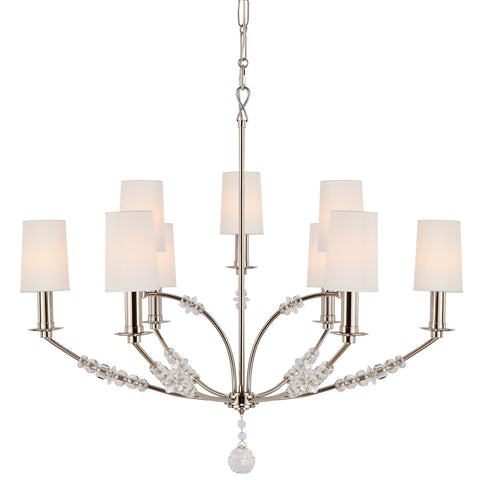 9 Light Polished Nickel Modern Chandelier - C193-8009-PN