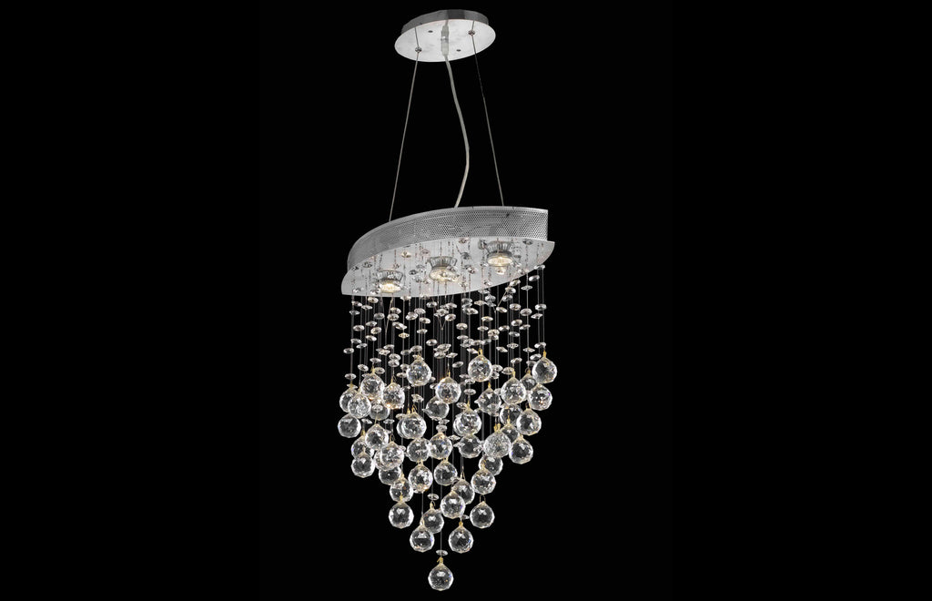 C121-2025D18C/RC - Regency Lighting: Galaxy 3 light Chrome Pendant Clear Royal Cut Crystal